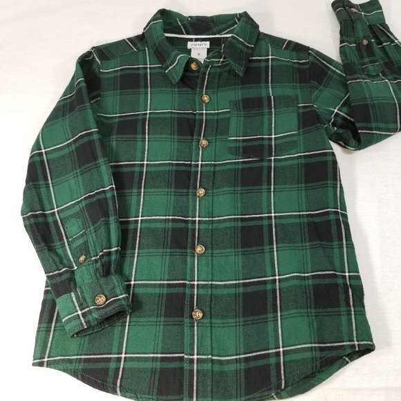CARTER'S Button Front Shirt Boys Clothes Cotton - Picture 7 of 14